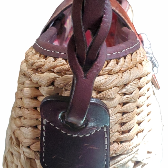 Vintage Brighton Sadie Weave Two - Tone Straw Bag - Picture 2 of 9